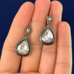 PEAR SHAPE ROSE CUT EARRINGS