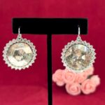 LARGE ROSE CUT DIA EARRINGS - Image 3