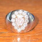 PINK PEAR-SHAPE DIA 14KW RING