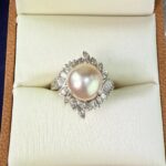 PEARL DIAMOND PLATINUM RING
