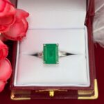 EMERALD & DIA PLAT RING