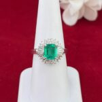 PLATINUM EMERALD DIA RING