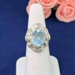 PLATINUM AQUAMARINE DIA RING