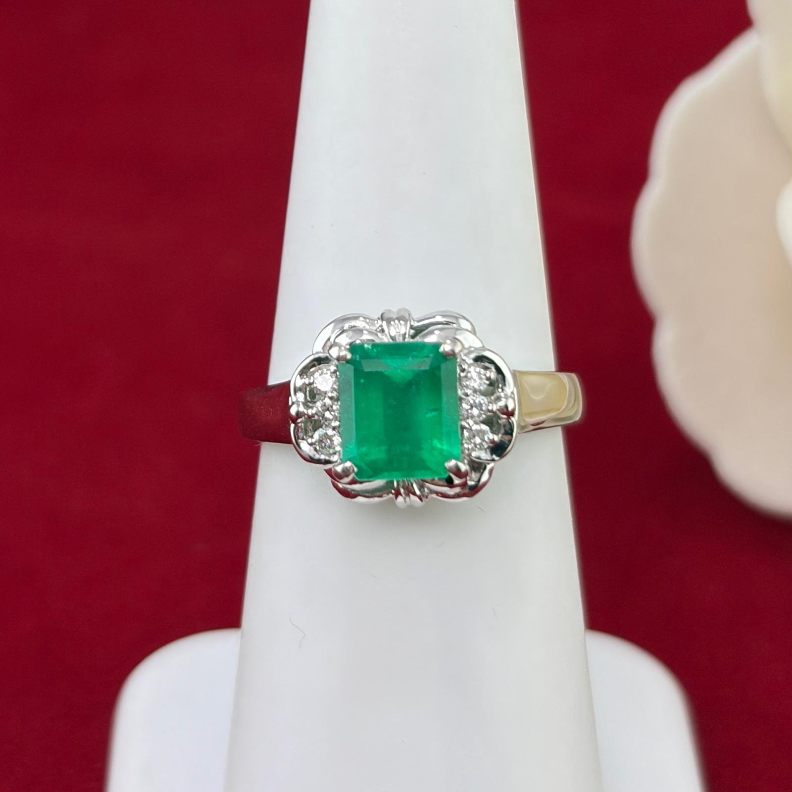 PLATINUM EMERALD DIA RING PLATINUM EMERALD DIA RING - Image 1