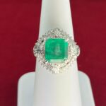 PLATINUM EMERALD DIA RING