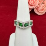 PLATINUM GARNET DIA RING