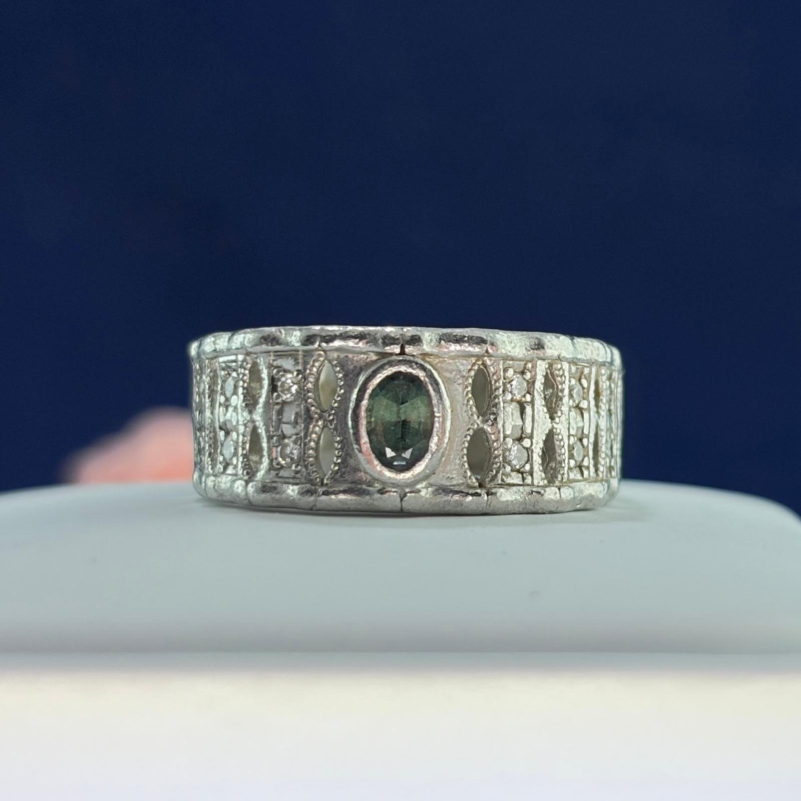 PLATINUM ALEXANDRITE DIA RING PLATINUM ALEXANDRITE DIA RING - Image 1
