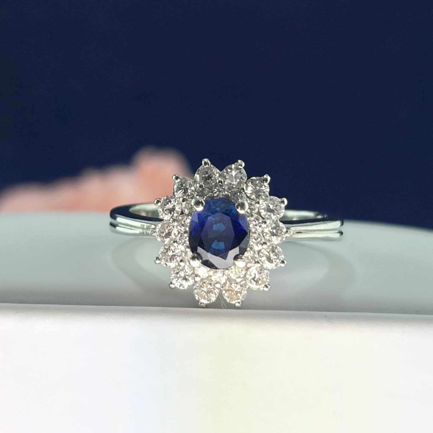 PLATINUM SAPPHIRE DIA RING PLATINUM SAPPHIRE DIA RING - Image 1