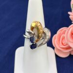 PLATINUM 18KY SAPPHIRE DIA RING