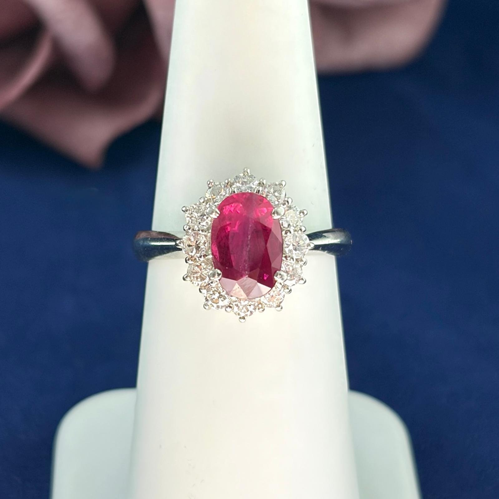 RUBY & DIA PLAT RING RUBY & DIA PLAT RING - Image 1