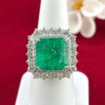PLAT DIA DOUBLE-HALO RING