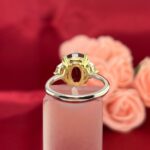RUBY & DIA 18KW THREE-STONE RING - Image 3