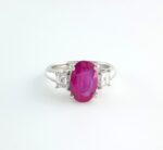 BURMA RUBY & DIA PLAT RING
