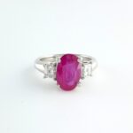 BURMA RUBY & DIA PLAT RING