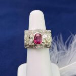 AGL RUBY & DIA PLAT RING