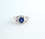 GIA SAPPHIRE & DIA PLAT RING