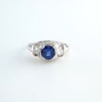 GIA SAPPHIRE & DIA PLAT RING