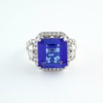 TANZANITE & DIA 14KW RING