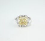 FANCY YELLOW DIA 18KW HALO RING