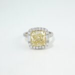 FANCY YELLOW DIA 18KW HALO RING